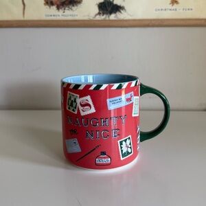 Sold out Anthropologie Christmas Mug Naughty & Nice